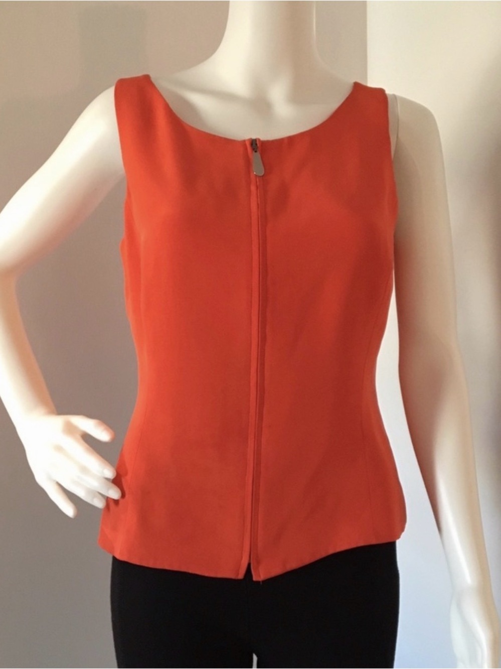 Dana Buchman Orange Sleeveless Blouse